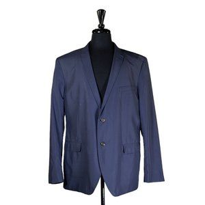 Chaps Mens Blazer Blue Polyester 2 Button Lined Casual Jacket Sport Coat 46R